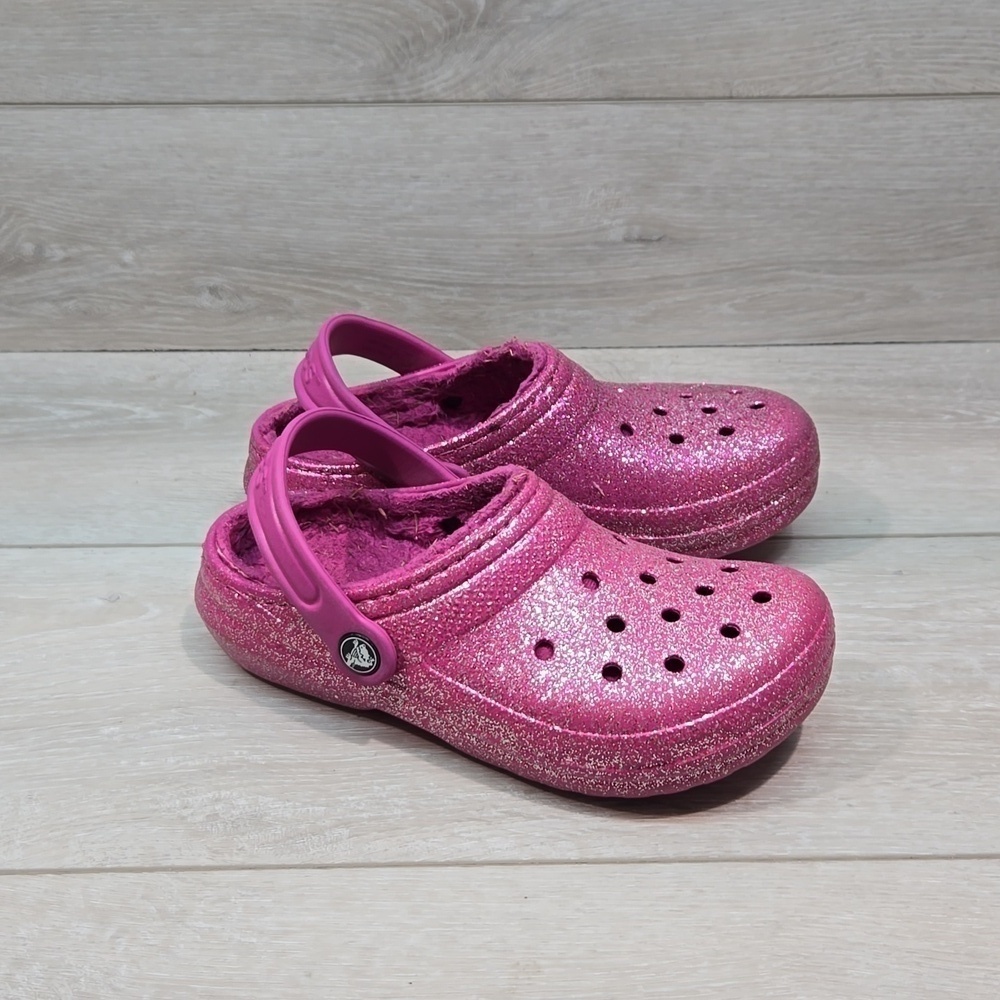 Crocs Kids Junior Barbie Girl Glitter Insulated Clogs shoes sz J2